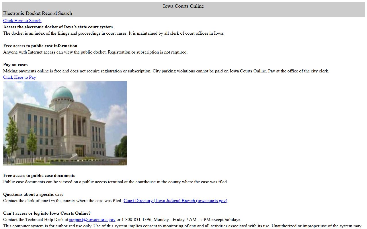 Crawford County court records after jail arrest Iowa Courts Online search portal
